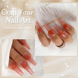 Vnicesli Icy Jelly Gel Nail Polish Nude Color, Translucent Sheer Neutral Nude Gel Polish Soak Off U V LED Jelly Nail Polish Gel for Nail Art Home DIY Nail Manicure 10ml