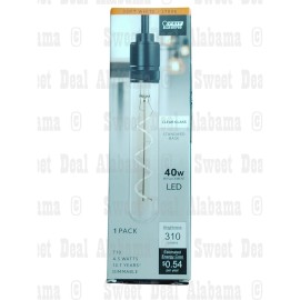 Feit Electric 18229 LED Vintage Filament Bulb, T10, 40W Equivalent, Dimmable