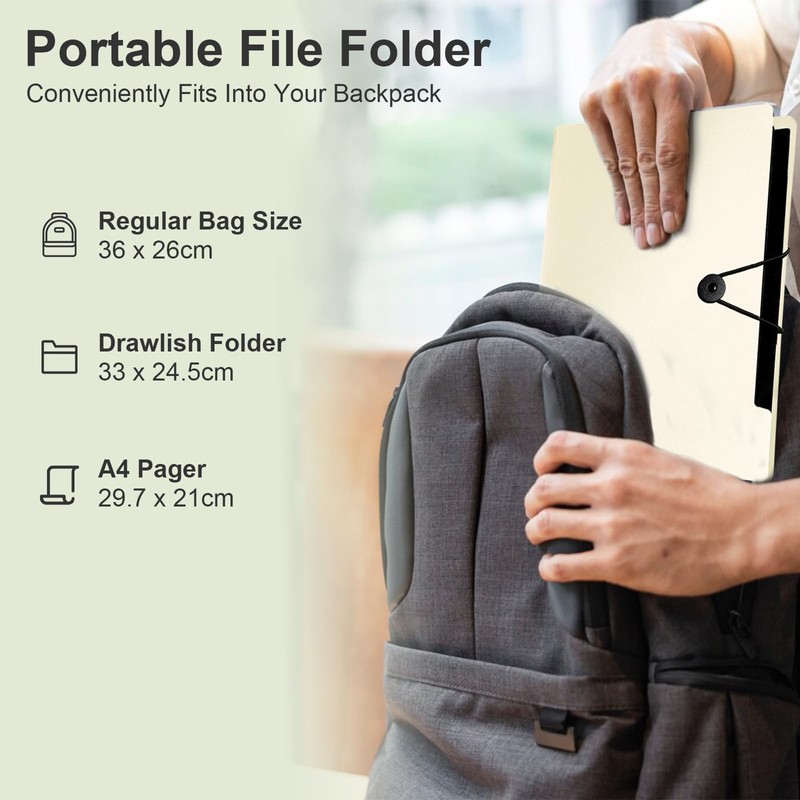 Elezeal Expanding File Folder - Accordion Document Holder with 13