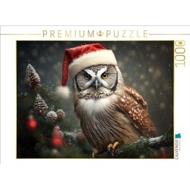 CALVENDO Puzzle Christmas Owl | 1000 Pieces Size 25" x 19"