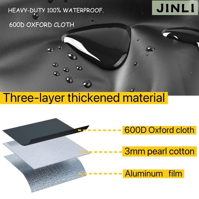 JINLI 3-Layer 600D Oxford HVAC Pipe Insulation Cover, 72x10.2 Inch
