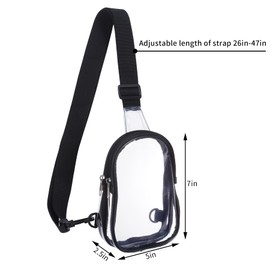 Mini Clear Bag Stadium Approved, Clear Sling Bag, Clear Crossbody Bag Fanny Pack, Clear Concert Bag Purse Belt Bag Chest Bag Stadium Approved for Women
