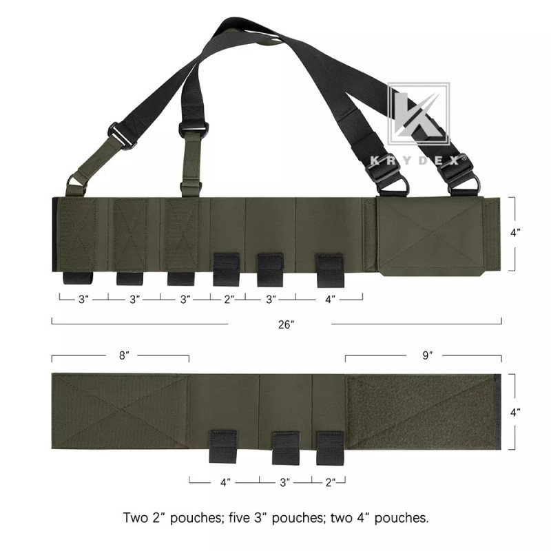 KRYDEX Concealed Carry Low-Vis Ready Chest Rig Elastic Cummerbund Ranger