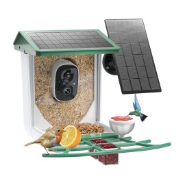 MaxiVix Bird Feeder with Camera, Smart Bird Feeder Camera with Dual Solar Pane