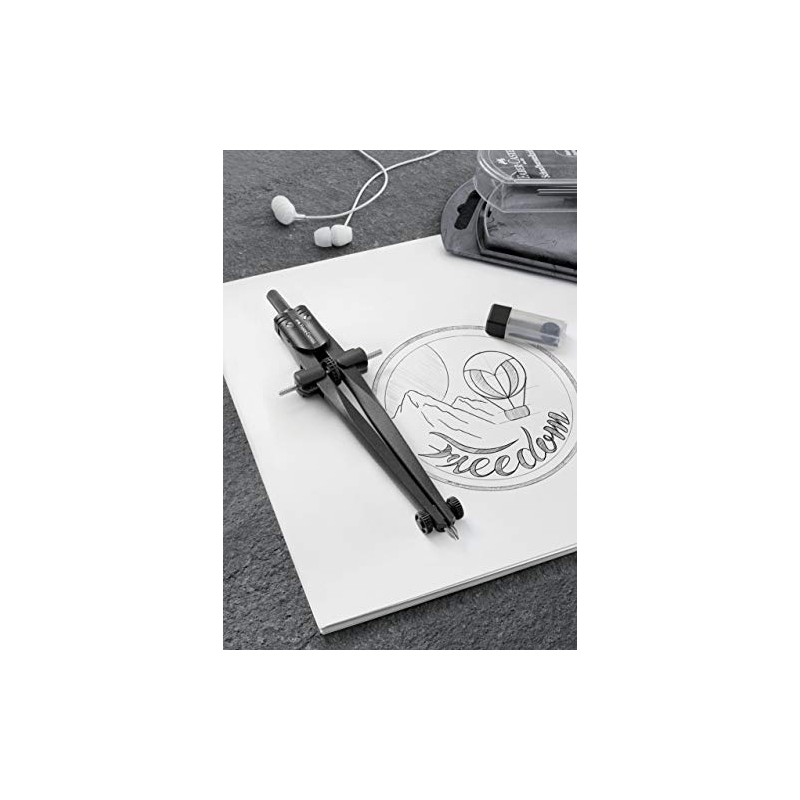 Faber-Castell Stream Quick Set Brújula - Piedra Negra, 174530