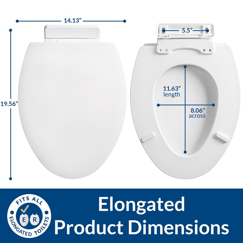 Mayfair Ashton Easy to Clean Single Hinge Toilet Seat, Modern