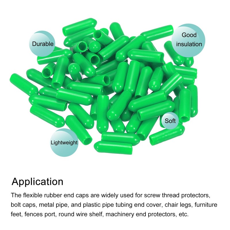 MECCANIXITY 100pcs 4mm Rubber End Caps Cover PVC Vinyl Screw