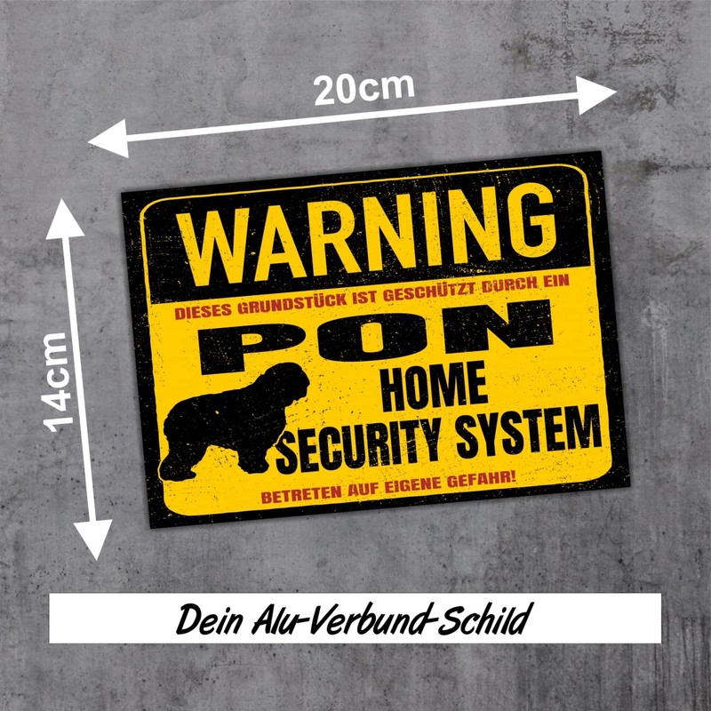 Pon Polski Owczarek Nizinny Warning Security System Door Sign Dog