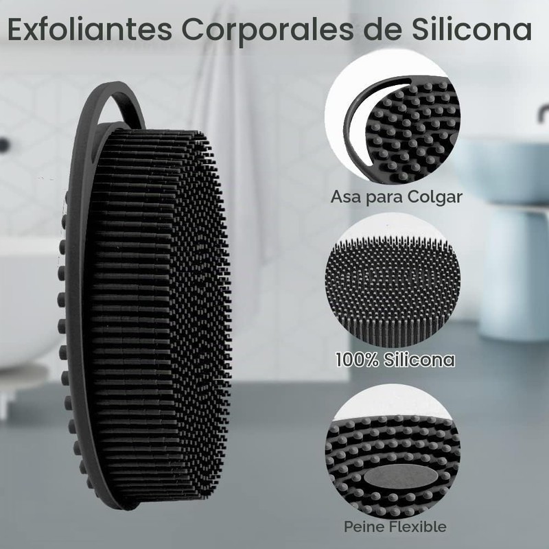 4 pcs Cepillo de Baño de Silicona, Cepillo Corporal de