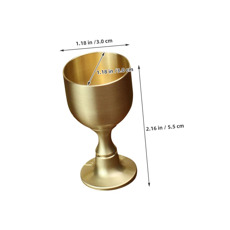 Ciieeo 3sets Antique Copper Alloy Wine Cups Delicate Holy Offering