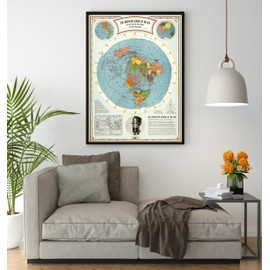 Historic Map : CBS American School of the Air, Air Age Map of the World, A Polar Projection, 1943 - Vintage Wall Art - 18in x 24in