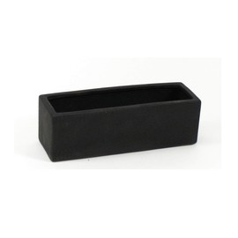 WGVI Long Rectangle Ceramic Planter Vase in Black 12" x 4" x 4"H, Block Rectangular Terrarium Box Pot, Flower Arrangement, Table top Centerpiece, Home Decor Organization Storage Container, 6 Pcs.
