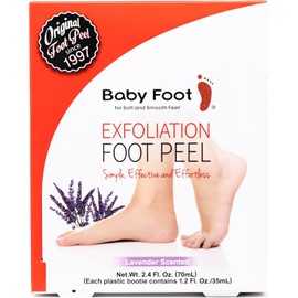 Baby Foot Exfoliación para los Pies, Exfoliante de Pies, Perfumado con Lavanda, Elimina Piel Muerta, 2.4 Fl.oz., 1 Par