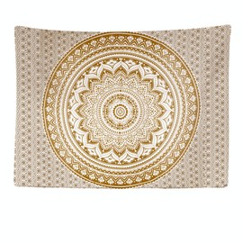 Ulticool - Tapestry Decoration Home - Mandala Gold Bohemian Hippie - 200 x 150 cm - Wall Towel Wall Hangings - Accessories for Bedroom Living Room Children's Room