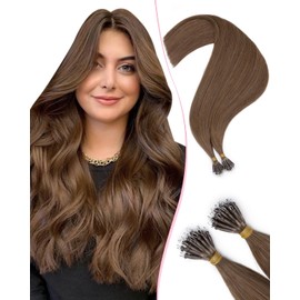 Benehair Nano Tip Hair Extensions Remy Human Hair Medium Brown Nano Ring Hair Extensions Real Human Hair 22 Inch Straight Brown Nano Bead Hair Extensions Human Hair 50G