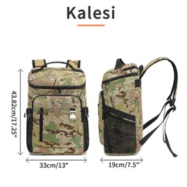 Kalesi Cooler Backpack 36 Cans Lightweight Insulated Backpack Cooler Leak-Proof Travel Camping Lunch Backpack Outdoor Cutlery Backpack for Men and Women (Camouflage Khaki)