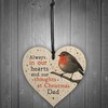 RED OCEAN Christmas Robin Memorial Wood Heart Tree Hanging Decoration