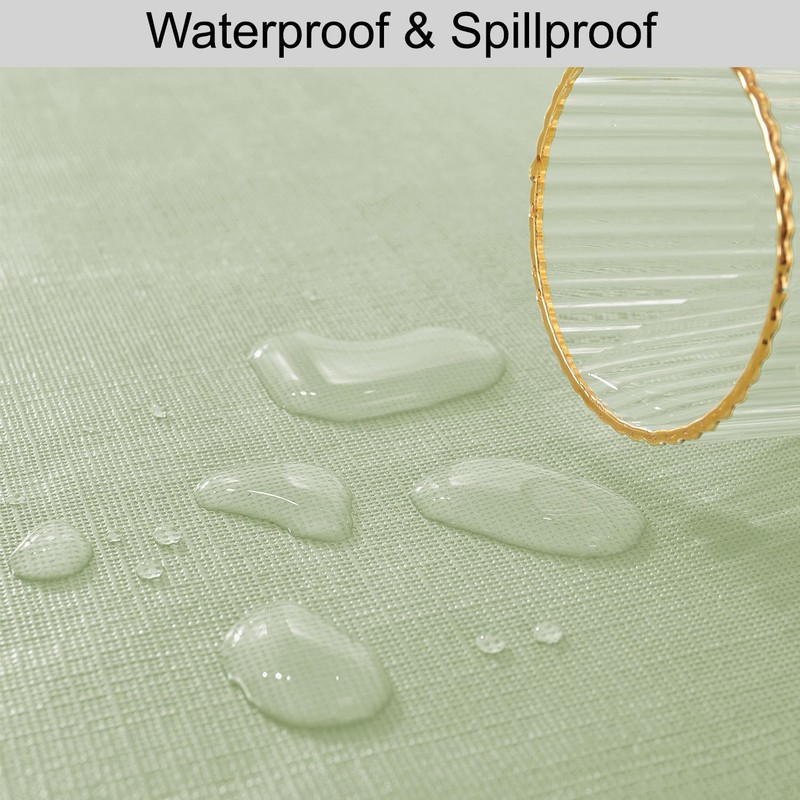 Rectangle Tablecloth,wipeable Vinyl Tablecloths with Flannel Backing,Plastic Outdoor Oil-Proof Waterproof