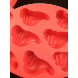 Greenbrier International Flamingo Novelty Ice Cube - Ice Mold Tray - 10 Mold Tray - Coral