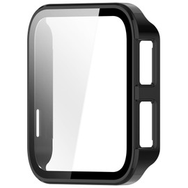 Case Cover for Garmin Venu X1, Hard PC Protective Case with Tempered Glass Screen Protector for Garmin Venu X1 Smart Watch (Black)