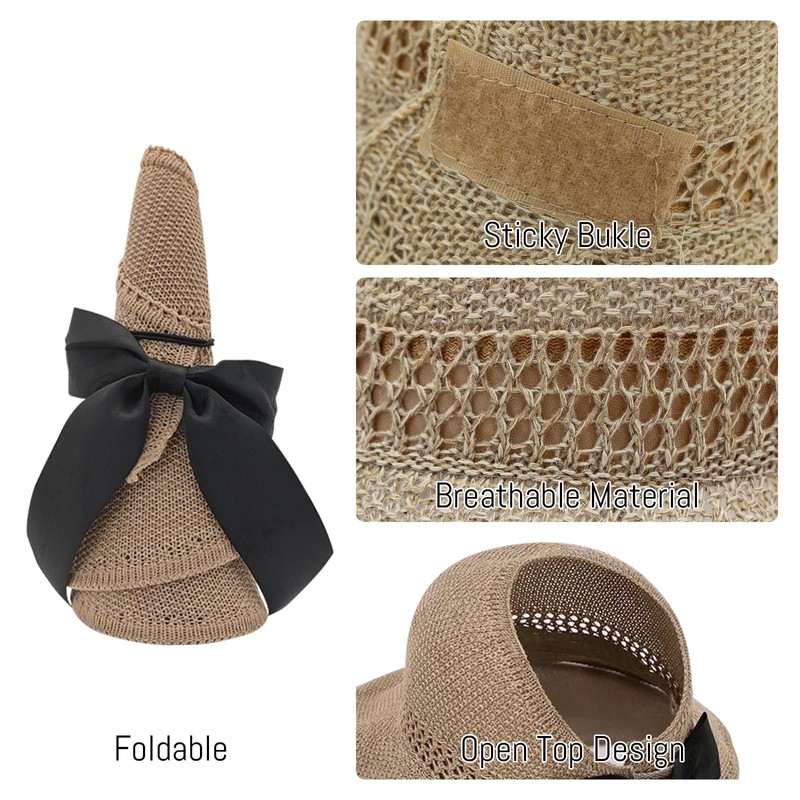Andiker Straw Open Top Sun Protection Sun Hat, Ferrous