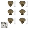 Antique Brass Cabinet Knobs 6 Pcs, Vintage Drawer Handles Copper