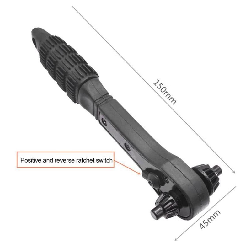 2 in 1 Drill Chuck Spanner, Professional Ratchet Wrench Dual-Use