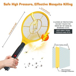 DEVOGUE® Pack of 2 Electric Fly Swatter Bug Zapper Battery Operated Flies Killer Indoor & Outdoor Pest Control Mosquito Zapper and Insect Catcher Racket (Packing May Vary)
