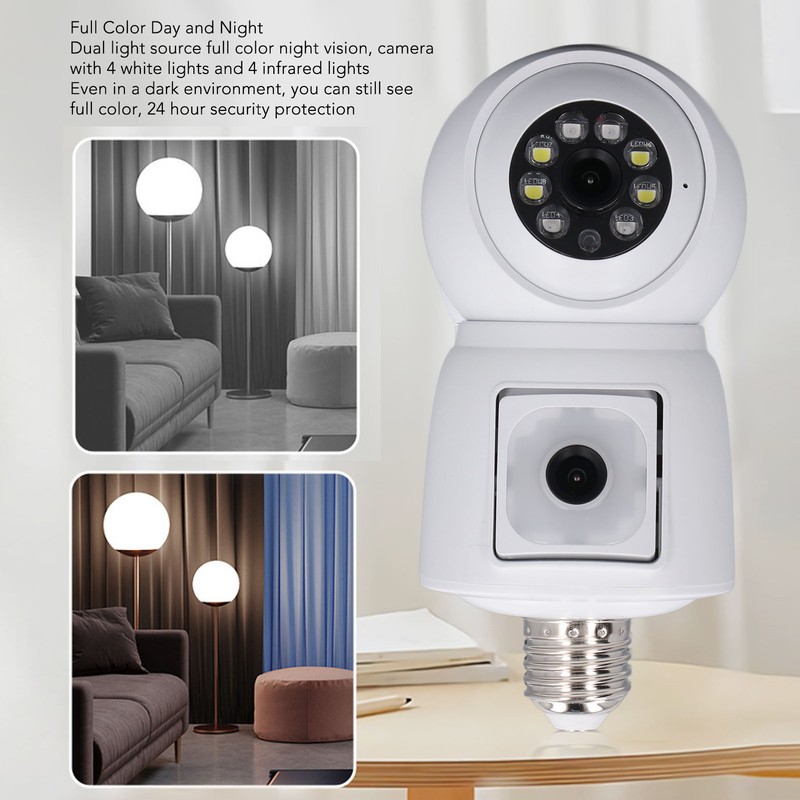 Dual Lens Security Camera 360 Degree Panoramic WiFi Indoor Surveillance
