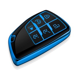 Tukellen for Chevy Key Fob Cover Soft TPU Full Protection Key Case Compatible with 2022-2026 Silverado 1500 GMC Sierra 1500, 2024 2025 2026 Silverado Sierra 2500HD 3500HD (Blue, 6 Buttons)