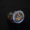 SMANXEY Freemason Blue Lodge Classic Symbol Entry Ring for Men