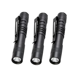 POCKETMAN 900LM Ultra Slim Portable XPE-R3 Mini LED Flashlight Belt Clip Pen Light Tactical Torch 3 Pack (3pcs-9CM)