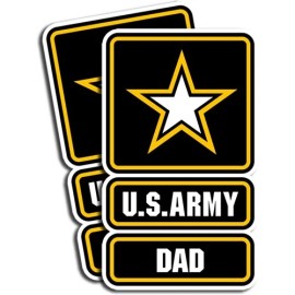 US Army - Dad Sticker  -  Father Military Dye Cut Decal Family - 2 Pack MR 031