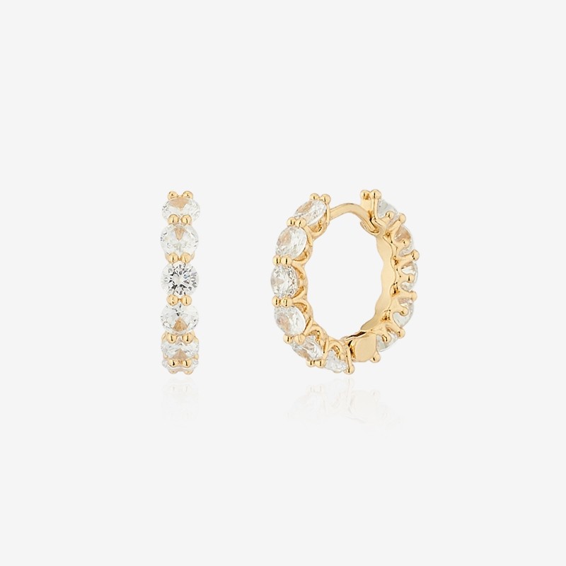 Gold&Deer 14K Goldfield Bling Shine One-Touch Earrings Rose Gold /