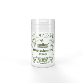 Cadion Magnesium 375 Orange | Magnesiumcitrat Pulver | 60 Portionen | ZUCKERFREI | hoch Bioverfügbar & in Deutschland hergestellt