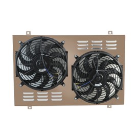 ECMRAD Aluminum Radiator's Shroud+2x12''Fans Compatible with 1982-1992 Chevy Camaro Z28 / Pontiac Firebird Trans AM V8