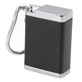 YOUTHINK Mini Zinc Alloy Fireproof Ashtray Keychain with Buckle Lid, Portable, Delicate, Flat, Ashless Area, Ideal Gift, Modern Ornament (Black)