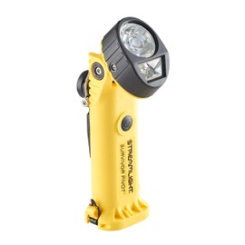 Streamlight 91839 Survivor Pivot USB 325-Lumen Right Angle Articulating Dual Beam Rechargeable Flashlight with Magnet and Clip, Yellow