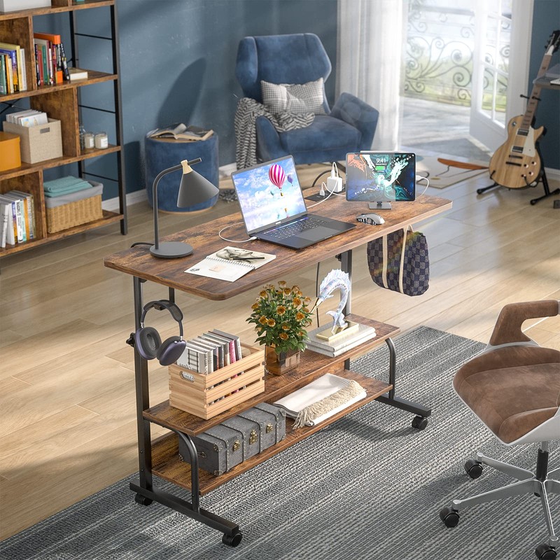 Armocity Height Adjustable Standing Desk with Power Outlets, 39" Manual