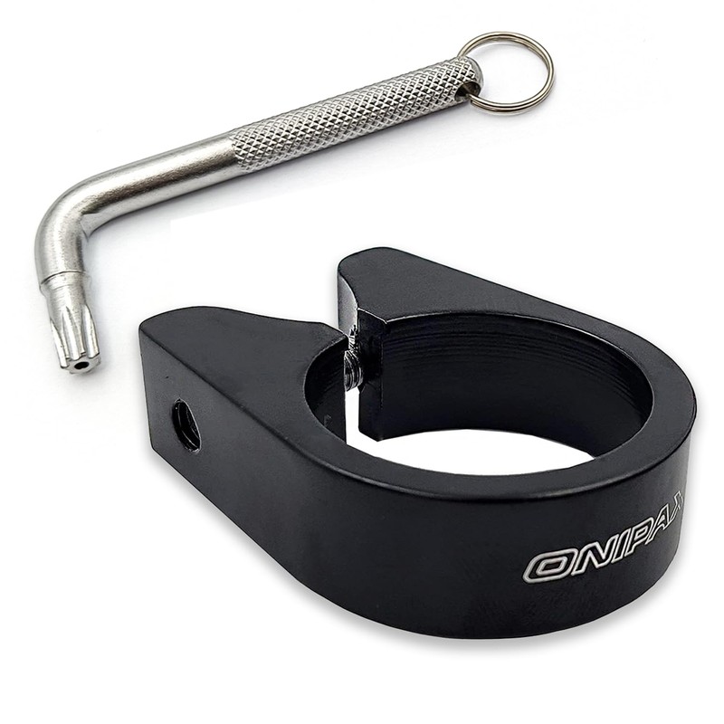 ONIPAX Anti-Theft Bicycle Seat Post Clamp Aluminum Alloy 31.8MM Black