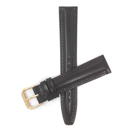 Bandini 12mm Short Watch Strap for Women Leather Watch Band for Small Wrist - Brown - Semi-Glossy - Padded - Gold Tone Buckle