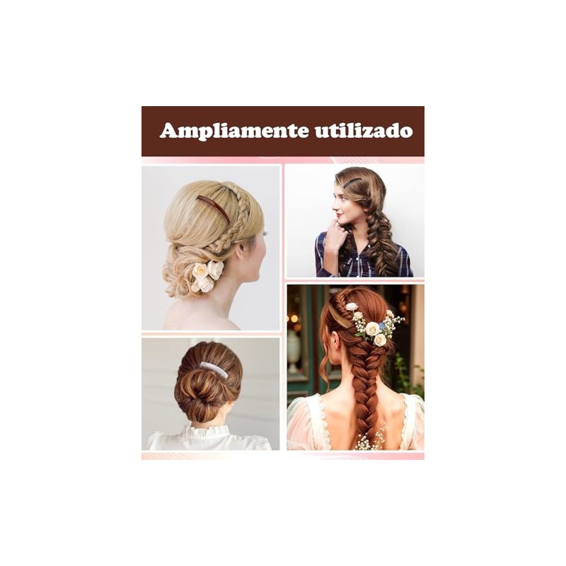 Peinetas Para Cabello Mujer, Set de 12 Peinetas en Negro,