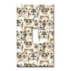 Art Plates 1 Gang Toggle Wall Plate - Brown Cat
