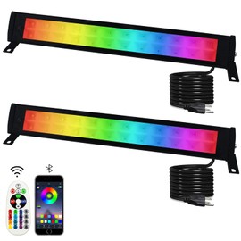 2 Pack 50W RGB Wall Washer Light, Indmird Stage Wash Light Bar, RGB Light Bar, Warm 3000K & 16 Million Colors&Timing& Music Sync, for Commercial Lighting, Birthday Party, Garden Lighting, Wall Display