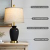 Cinkeda 23" Set of 2 Black Ceramic Farmhouse Table Lamp