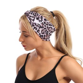 Purple Fashion Women Leopard Print Cross Elastic Headband Gym Hairband Hair Women's Fashion Headbands,Hair Accessories