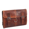 Mens Leather Toiletry Bag Hanging Cosmetic Shaving Kit Travel Bag,