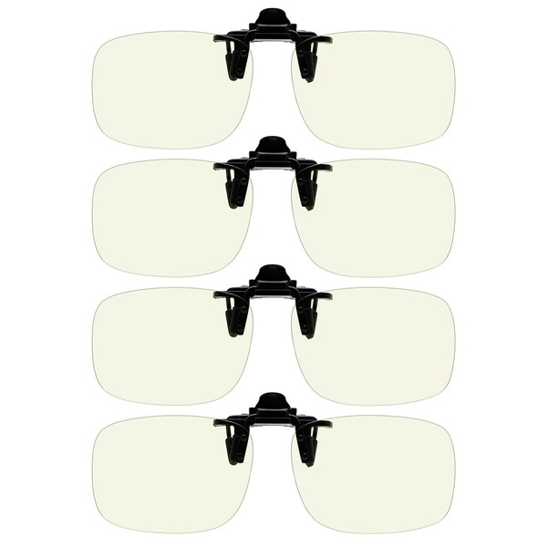 Eyekepper anteojos de sol con clip, polarizadas, 59 x 39 mm, clip de metal para anteojos, 4 lentes de bloqueo de luz azul, Talla unica