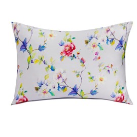 VeraBliss Silk Pillowcase for Hair and Skin - Only 100% Pure Mulberry Silk Pillow Case 1 Pack -Non Satin - Floral Patterned Skin Soft Cooling Covers in Gift Box - Standard 50 x 75cm (Charming Retro)