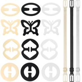 Nimiah Bra Strap Holders for-Slipping - 15 Pcs Bra Back Clips to Make Racerback Accessories to Hide Straps - Cleavage Control